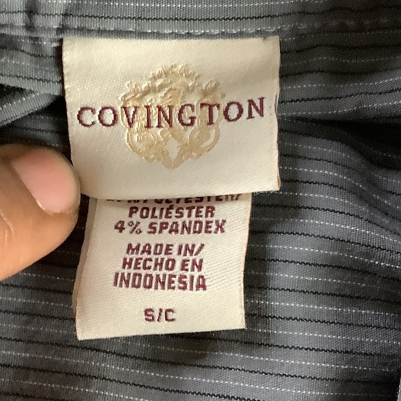 Covington Women's Striped Button Down Shirt Size S Long Sleeve Gray - Picture 3 of 16